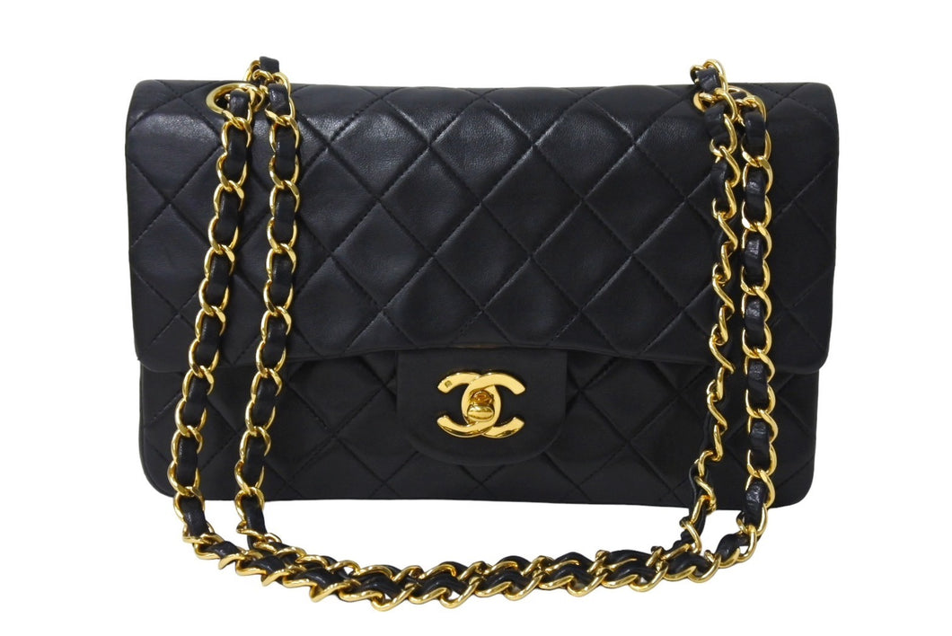 CHANEL シャネル チェーンショルダーバッグ マトラッセ23 Wフラップ ラムスキン 2番台 ブラック ゴールド 美品 中古 4c067105cc