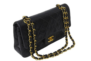 CHANEL シャネル チェーンショルダーバッグ マトラッセ23 Wフラップ ラムスキン 2番台 ブラック ゴールド 美品 中古 4c067105cc