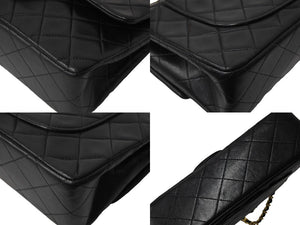 CHANEL シャネル チェーンショルダーバッグ マトラッセ23 Wフラップ ラムスキン 2番台 ブラック ゴールド 美品 中古 4c067105cc