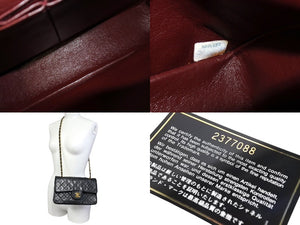 CHANEL シャネル チェーンショルダーバッグ マトラッセ23 Wフラップ ラムスキン 2番台 ブラック ゴールド 美品 中古 4c067105cc