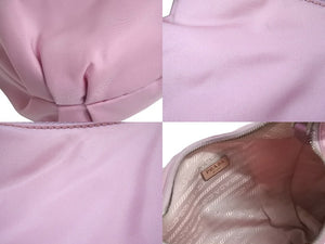 極美品 PRADA プラダショルダーバッグ Re Edition 2006 2WAY 三角ピンク ナイロン レザー 1BH172 シルバー金具 中古 4c067109 
