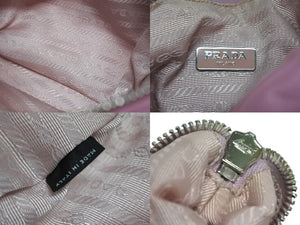 極美品 PRADA プラダショルダーバッグ Re Edition 2006 2WAY 三角ピンク ナイロン レザー 1BH172 シルバー金具 中古 4c067109 