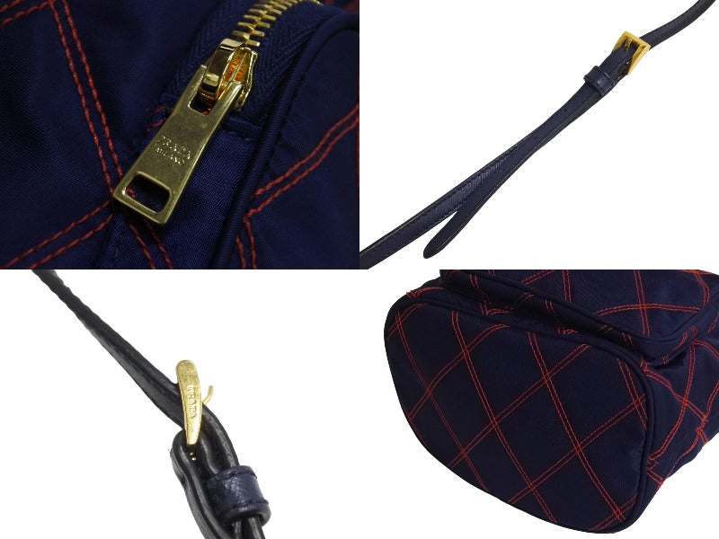 PRADA - PRADA チェック柄 ショートショルダーバッグ ナイロンの