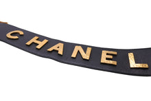 Load image into Gallery viewer, CHANEL シャネル レザーベルト サイズ80/32 ブラック ゴールド レザー メタル 93A刻印 ブランドロゴ 美品 中古 4c067111