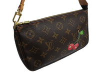 Load image into Gallery viewer, 極美品 LOUIS VUITTON ルイヴィトン 村上隆 モノグラム チェリー ポシェット アクセソワール アクセポ ブラウン ロゴ M95008 中古 4c067115