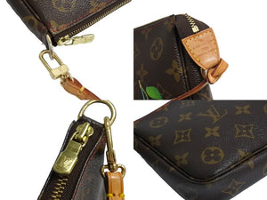 極美品 LOUIS VUITTON ルイヴィトン 村上隆 モノグラム チェリー ポシェット アクセソワール アクセポ ブラウン ロゴ M95008 中古 4c067115