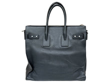 Load image into Gallery viewer, SAINT LAURENT PARIS サンローランパリ サック ド ジュール スープル ハンドバッグ 480583 ブラック レザー シルバー金具 美品 中古 4c067116