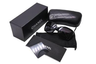 CHANEL シャネル サングラス ココマーク サイドリボン 5170-A 58□17 135 3N ブラック ホワイト 美品 中古 4c067116cc