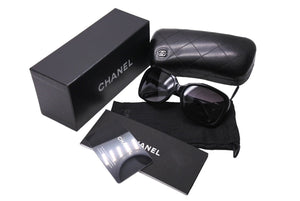 CHANEL シャネル サングラス ココマーク サイドリボン 5170-A 58□17 135 3N ブラック ホワイト 美品 中古 4c067116cc