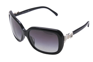 CHANEL シャネル サングラス ココマーク サイドリボン 5170-A 58□17 135 3N ブラック ホワイト 美品 中古 4c067116cc