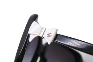CHANEL シャネル サングラス ココマーク サイドリボン 5170-A 58□17 135 3N ブラック ホワイト 美品 中古 4c067116cc