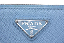 Load image into Gallery viewer, PRADA プラダ コインケース カードケース フラグメントケース 三角プレート サフィアーノ ブルー 美品 中古 4c067121pr