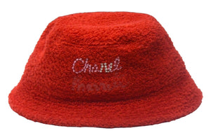 CHANEL × Pharrell Williams シャネル × ファレルウィリアムス クラッシャーハット ココマーク パイル レッド M 美品 中古 4c067123