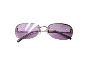 CHANEL シャネル サングラス ココマーク メガネ オーバル型 4099 c.124/7A 55◻︎16 1300 パープル シルバー金具 中古 4c067125