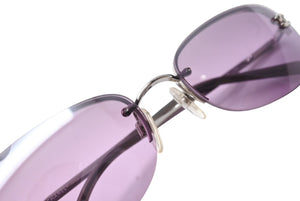 CHANEL シャネル サングラス ココマーク メガネ オーバル型 4099 c.124/7A 55◻︎16 1300 パープル シルバー金具 中古 4c067125