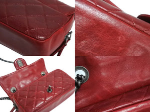 CHANEL シャネル チェーンショルダーバッグ マトラッセ 19番台 2014年 カーフスキン レッド シルバー金具 美品 中古 4c067129cc
