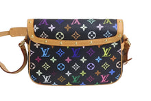 Load image into Gallery viewer, 極美品 LOUIS VUITTON ルイヴィトン ソローニュ ショルダーバッグ M92639 モノグラムマルチ ブラック 村上隆 中古 4c067131xx
