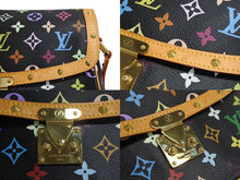 Load image into Gallery viewer, 極美品 LOUIS VUITTON ルイヴィトン ソローニュ ショルダーバッグ M92639 モノグラムマルチ ブラック 村上隆 中古 4c067131xx