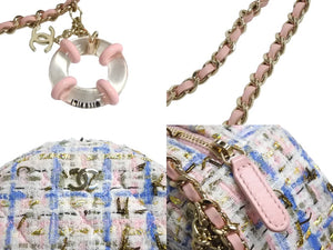 極美品 CHANEL シャネル チェーンショルダーバッグ 27番台 ココマーク マルチカラー ツイード レザー ゴールド金具 中古 4c067132