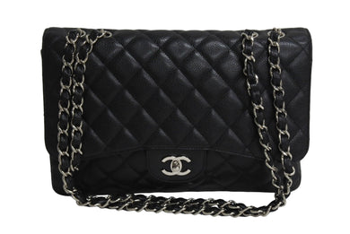 極美品 CHANEL シャネル チェーンショルダーバッグ マトラッセ30 キャビアスキン 12番台 シルバー金具 ブラック 中古 4c067133cc