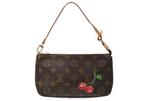 Load image into Gallery viewer, 極美品 LOUIS VUITTON ルイヴィトン 村上隆 モノグラム チェリー ポシェット アクセソワール アクセポ ブラウン ロゴ M95008 中古 4c067134