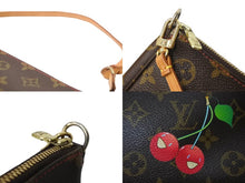 Load image into Gallery viewer, 極美品 LOUIS VUITTON ルイヴィトン 村上隆 モノグラム チェリー ポシェット アクセソワール アクセポ ブラウン ロゴ M95008 中古 4c067134