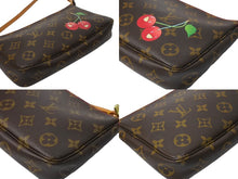 Load image into Gallery viewer, 極美品 LOUIS VUITTON ルイヴィトン 村上隆 モノグラム チェリー ポシェット アクセソワール アクセポ ブラウン ロゴ M95008 中古 4c067134