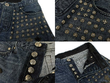 Load image into Gallery viewer, CHROME HEARTS クロムハーツ デニムパンツ サイズ29 カスタムオーダー クロスボール CHプラス クロスパッチ ピラミッド 美品 中古 4c067137ch