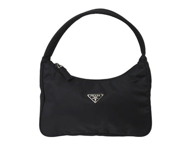 PRADA プラダ ホーボー ハンドバッグ ワンショルダーバッグ MV515 トライアングルロゴ ナイロン ブラック 美品 中古 4c067141 