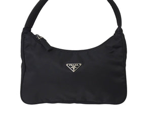 PRADA プラダ ホーボー ハンドバッグ ワンショルダーバッグ MV515 トライアングルロゴ ナイロン ブラック 美品 中古 4c067141 