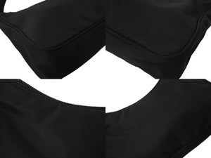 PRADA プラダ ホーボー ハンドバッグ ワンショルダーバッグ MV515 トライアングルロゴ ナイロン ブラック 美品 中古 4c067141 