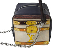 Load image into Gallery viewer, LOUIS VUITTON ルイヴィトン トロンプルイユ 2WAY ハンドバッグ M52350 ブラウン ネイビー アイボリー レザー シルバー金具 美品 中古 4c067147