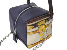 Load image into Gallery viewer, LOUIS VUITTON ルイヴィトン トロンプルイユ 2WAY ハンドバッグ M52350 ブラウン ネイビー アイボリー レザー シルバー金具 美品 中古 4c067147