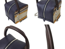 Load image into Gallery viewer, LOUIS VUITTON ルイヴィトン トロンプルイユ 2WAY ハンドバッグ M52350 ブラウン ネイビー アイボリー レザー シルバー金具 美品 中古 4c067147
