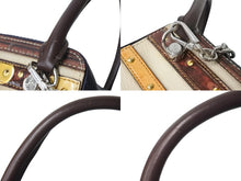 Load image into Gallery viewer, LOUIS VUITTON ルイヴィトン トロンプルイユ 2WAY ハンドバッグ M52350 ブラウン ネイビー アイボリー レザー シルバー金具 美品 中古 4c067147