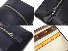 Load image into Gallery viewer, LOUIS VUITTON ルイヴィトン トロンプルイユ 2WAY ハンドバッグ M52350 ブラウン ネイビー アイボリー レザー シルバー金具 美品 中古 4c067147