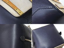 Load image into Gallery viewer, LOUIS VUITTON ルイヴィトン トロンプルイユ 2WAY ハンドバッグ M52350 ブラウン ネイビー アイボリー レザー シルバー金具 美品 中古 4c067147