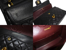 Load image into Gallery viewer, CHANEL シャネル マトラッセ 25 ショルダーバッグ ダブルフラップ 2番台 ラムスキン ブラック ゴールド 美品 中古 4c067149