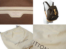 Load image into Gallery viewer, 極美品 LouisVuitton ルイヴィトン モンスリGM M51135 バックパック リュックサック モノグラム ヌメ革 中古 4c067152
