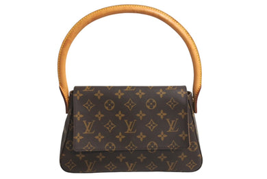 LOUIS VUITTON ルイヴィトン ミニルーピング ワンショルダーバッグ M51147 モノグラム PVC レザー ブラウン 美品 中古 4c067154