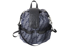 FENDI フェンディ ストライクッカーズ 2way リュック バックパック FFジャカード 7VZ070 ブラック ネイビー 美品 中古 4c067166 