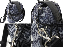 画像をギャラリービューアに読み込む, FENDI フェンディ ストライクッカーズ 2way リュック バックパック FFジャカード 7VZ070 ブラック ネイビー 美品 中古 4c067166 