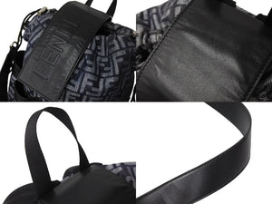 FENDI フェンディ ストライクッカーズ 2way リュック バックパック FFジャカード 7VZ070 ブラック ネイビー 美品 中古 4c067166 