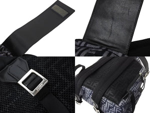 FENDI フェンディ ストライクッカーズ 2way リュック バックパック FFジャカード 7VZ070 ブラック ネイビー 美品 中古 4c067166 