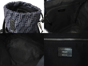 FENDI フェンディ ストライクッカーズ 2way リュック バックパック FFジャカード 7VZ070 ブラック ネイビー 美品 中古 4c067166 