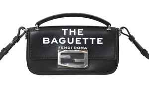 極美品 FENDI フェンディ マークジェイコブスコラボ バゲット フォンポーチ 2WAYバッグ 7AS142 レザー ブラック 中古 4c067168 