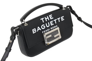 極美品 FENDI フェンディ マークジェイコブスコラボ バゲット フォンポーチ 2WAYバッグ 7AS142 レザー ブラック 中古 4c067168 