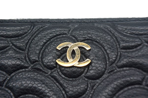 CHANEL シャネル コインケース 小銭入れ カメリア ココマーク 29番台 ラムスキン シルバー金具 ブラック 美品 中古 4c067170