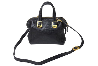 極美品 FENDI フェンディ カメレオン ミニハンドバッグ 8BL117 イタリア製 レザー ブラック ゴールド金具 中古 4c067171 