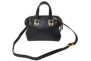 極美品 FENDI フェンディ カメレオン ミニハンドバッグ 8BL117 イタリア製 レザー ブラック ゴールド金具 中古 4c067171 